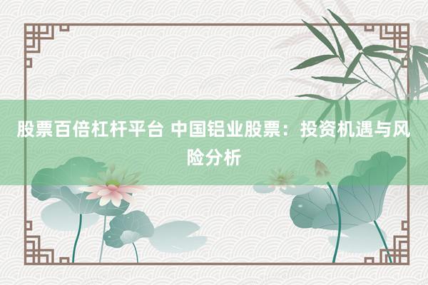 股票百倍杠杆平台 中国铝业股票：投资机遇与风险分析