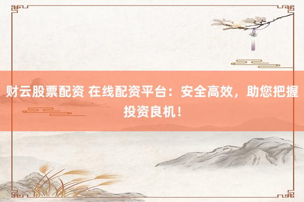 财云股票配资 在线配资平台：安全高效，助您把握投资良机！