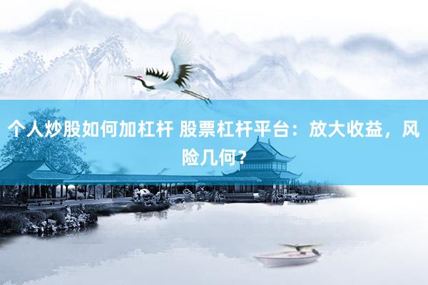 个人炒股如何加杠杆 股票杠杆平台：放大收益，风险几何？