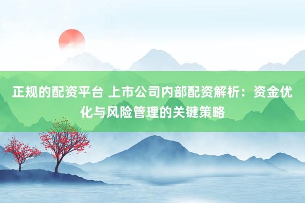 正规的配资平台 上市公司内部配资解析：资金优化与风险管理的关键策略